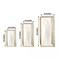 3 Gold Metal Pedestal Stands Geometric Crossed Lines Pattern Party Decorations